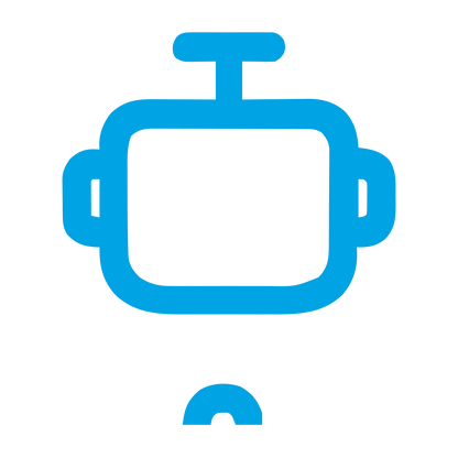 Monoline Robot Head Logo #00a3e4