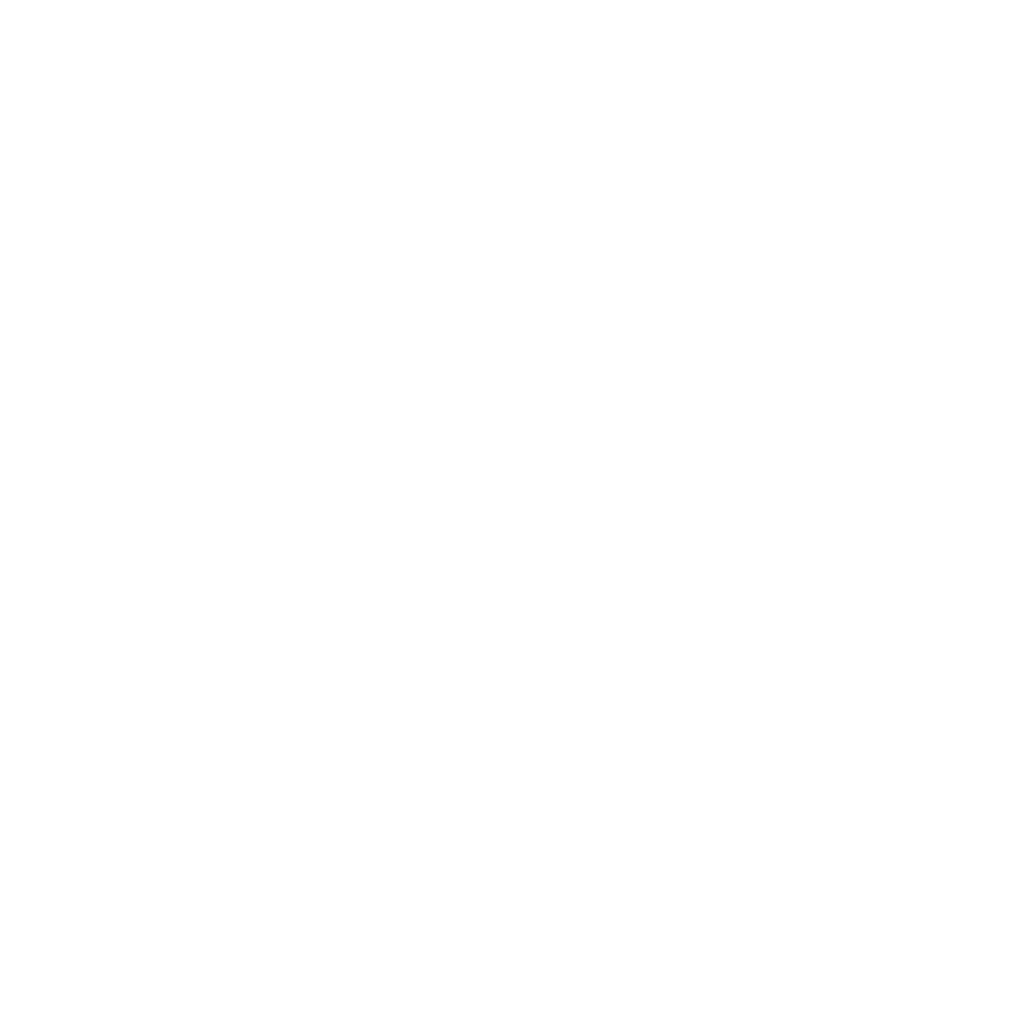 Monoline Robot Head Logo #ffffff