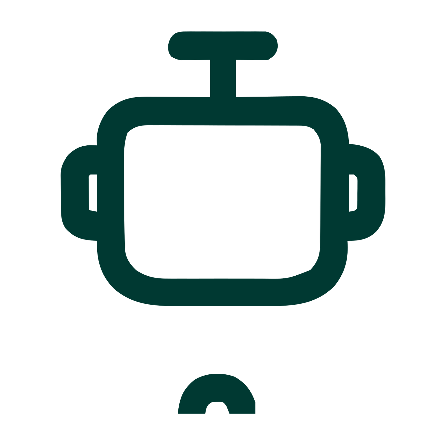 Monoline Robot Head Logo #003932
