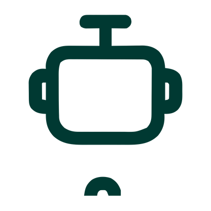 Monoline Robot Head Logo #003932