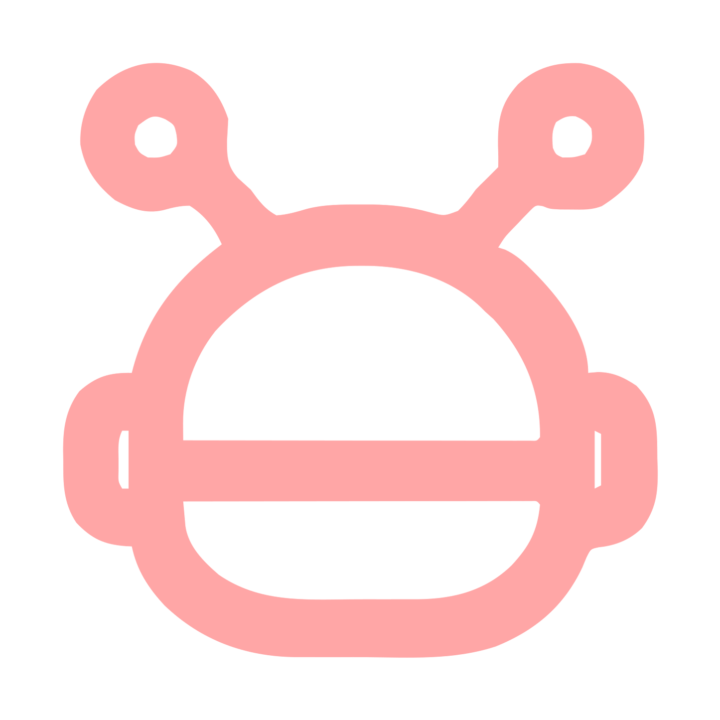Monoline Robot Head Logo #ffa6a6