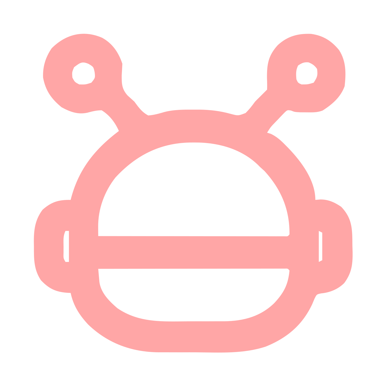 Monoline Robot Head Logo #ffa6a6