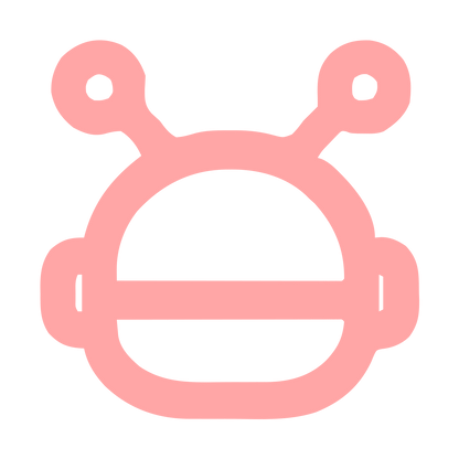 Monoline Robot Head Logo #ffa6a6