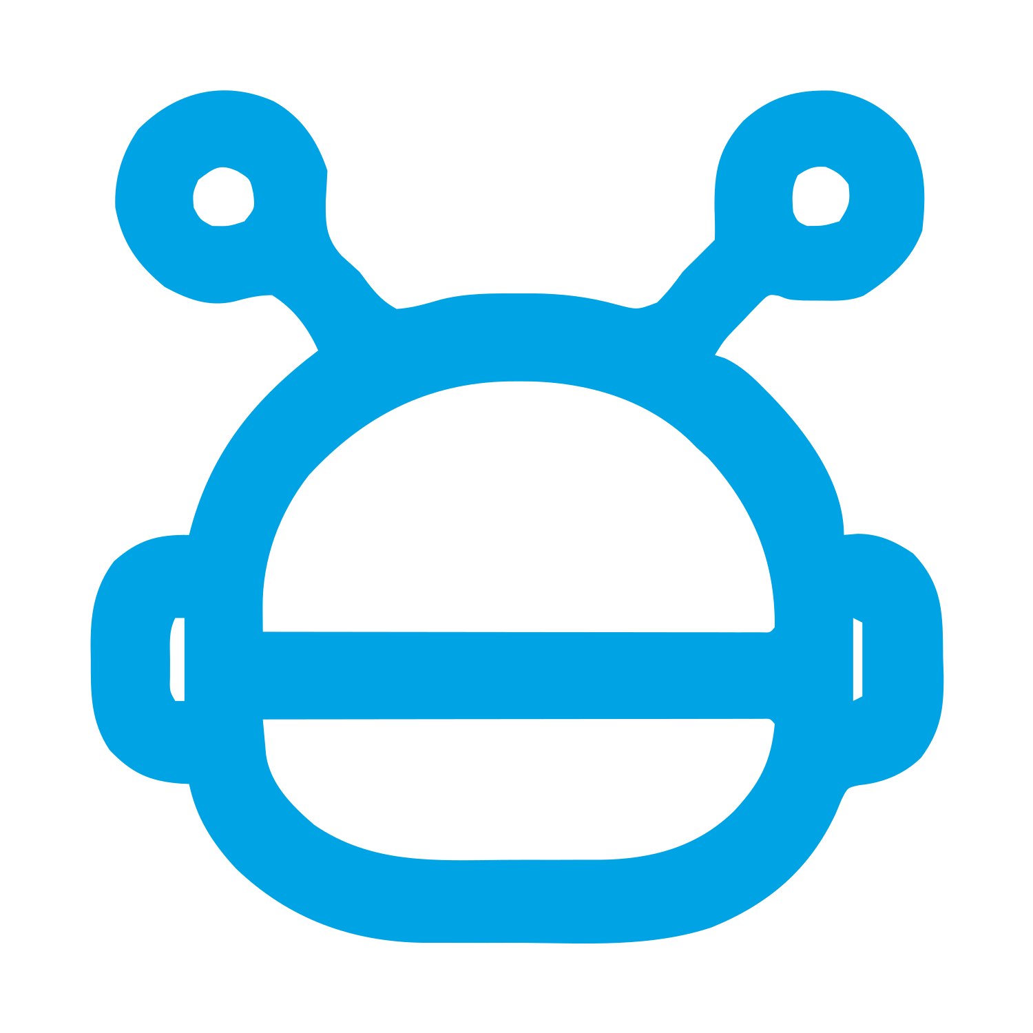 Monoline Robot Head Logo #00a3e4