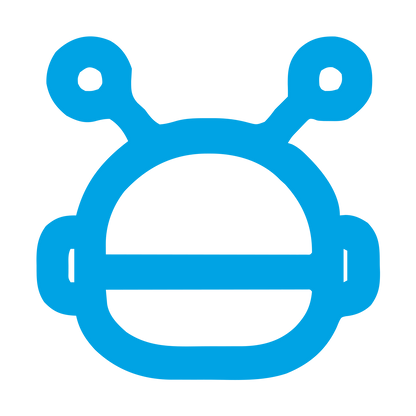 Monoline Robot Head Logo #00a3e4