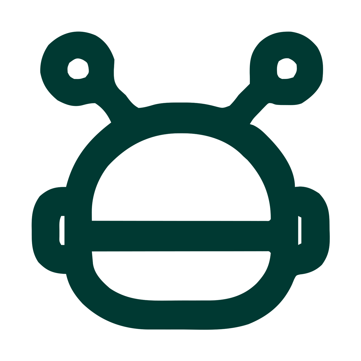 Monoline Robot Head Logo #003932