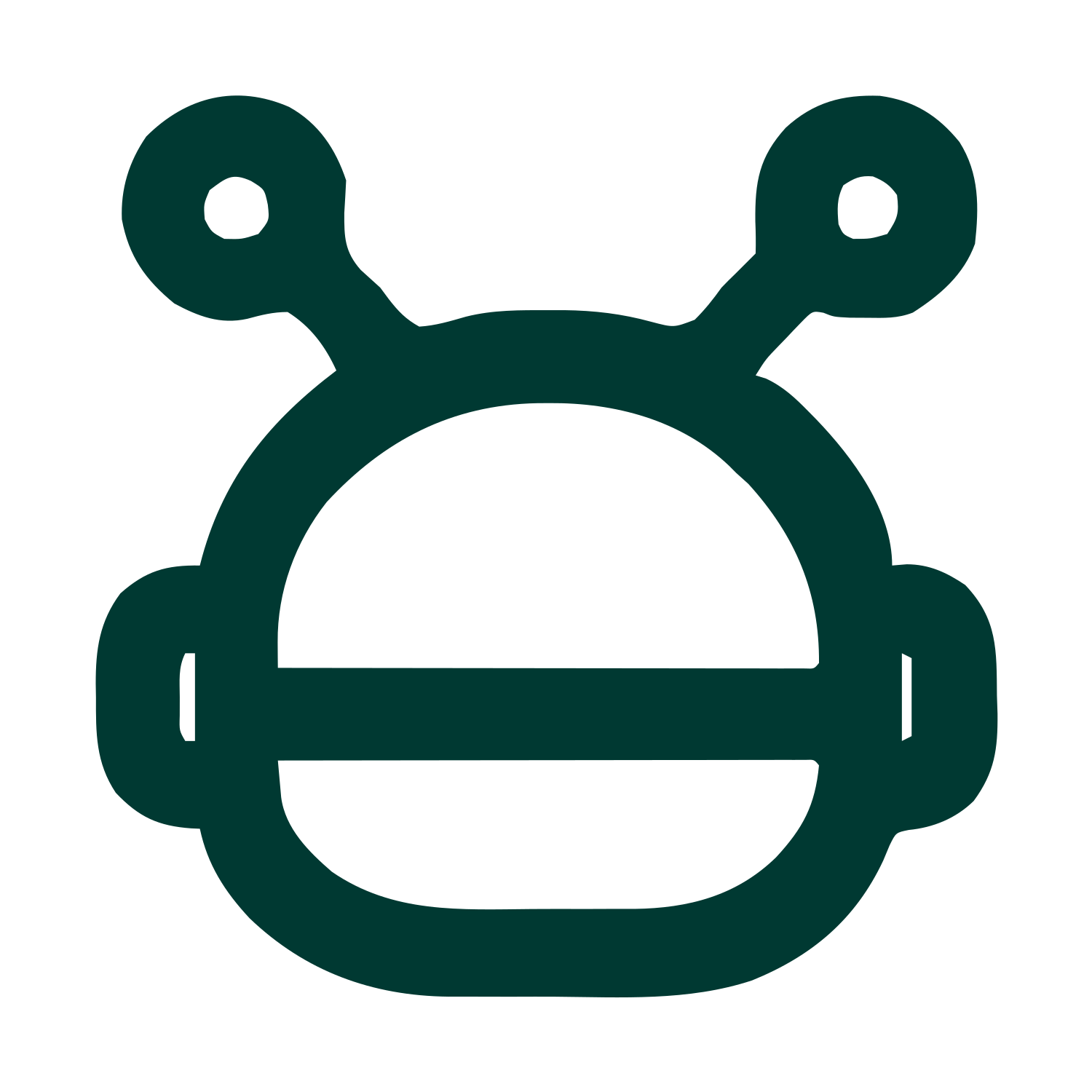 Monoline Robot Head Logo #003932