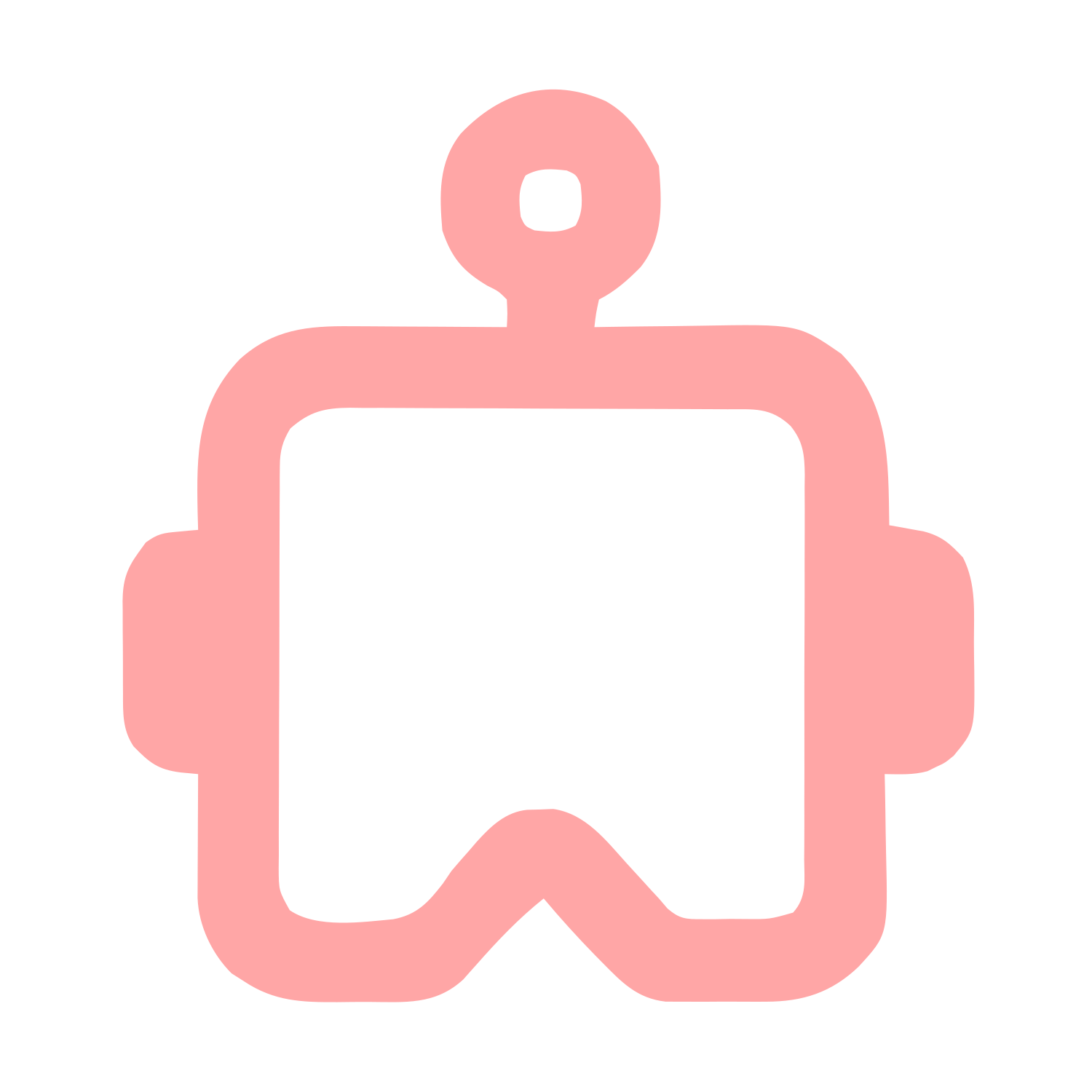 Monoline Robot Head Logo #ffa6a6