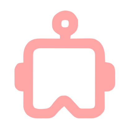 Monoline Robot Head Logo #ffa6a6