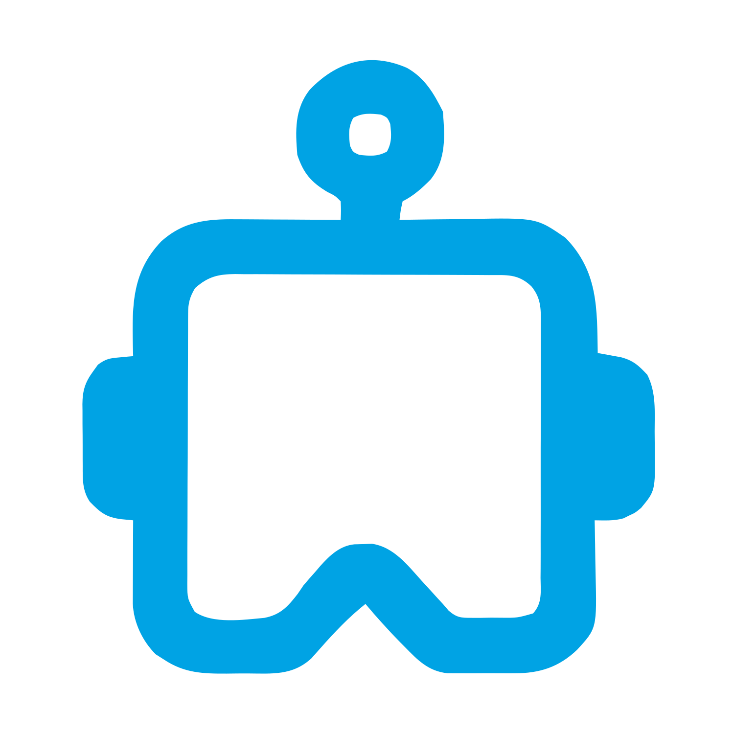 Monoline Robot Head Logo #00a3e4