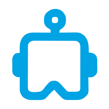 Monoline Robot Head Logo #00a3e4