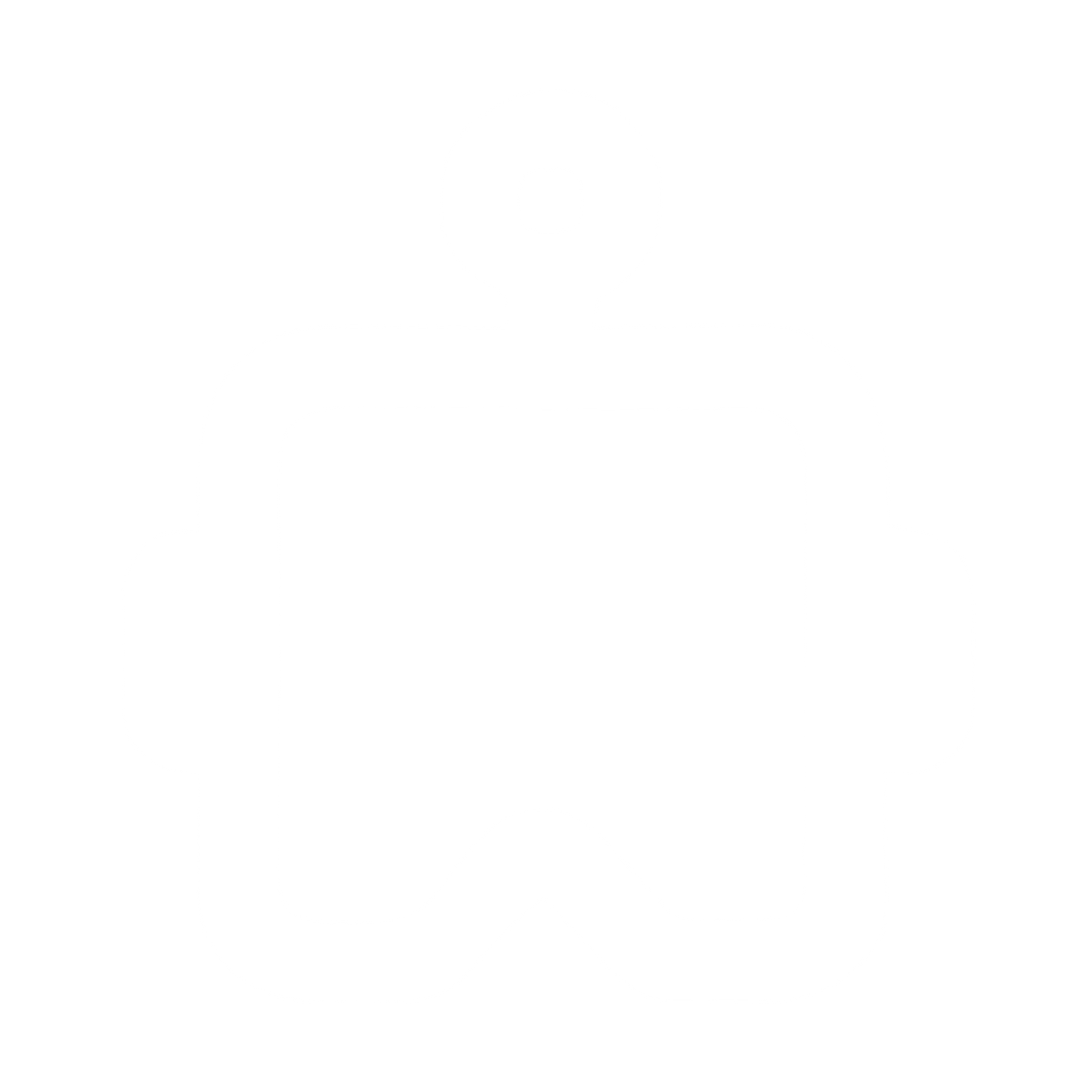 Monoline Robot Head Logo #ffffff