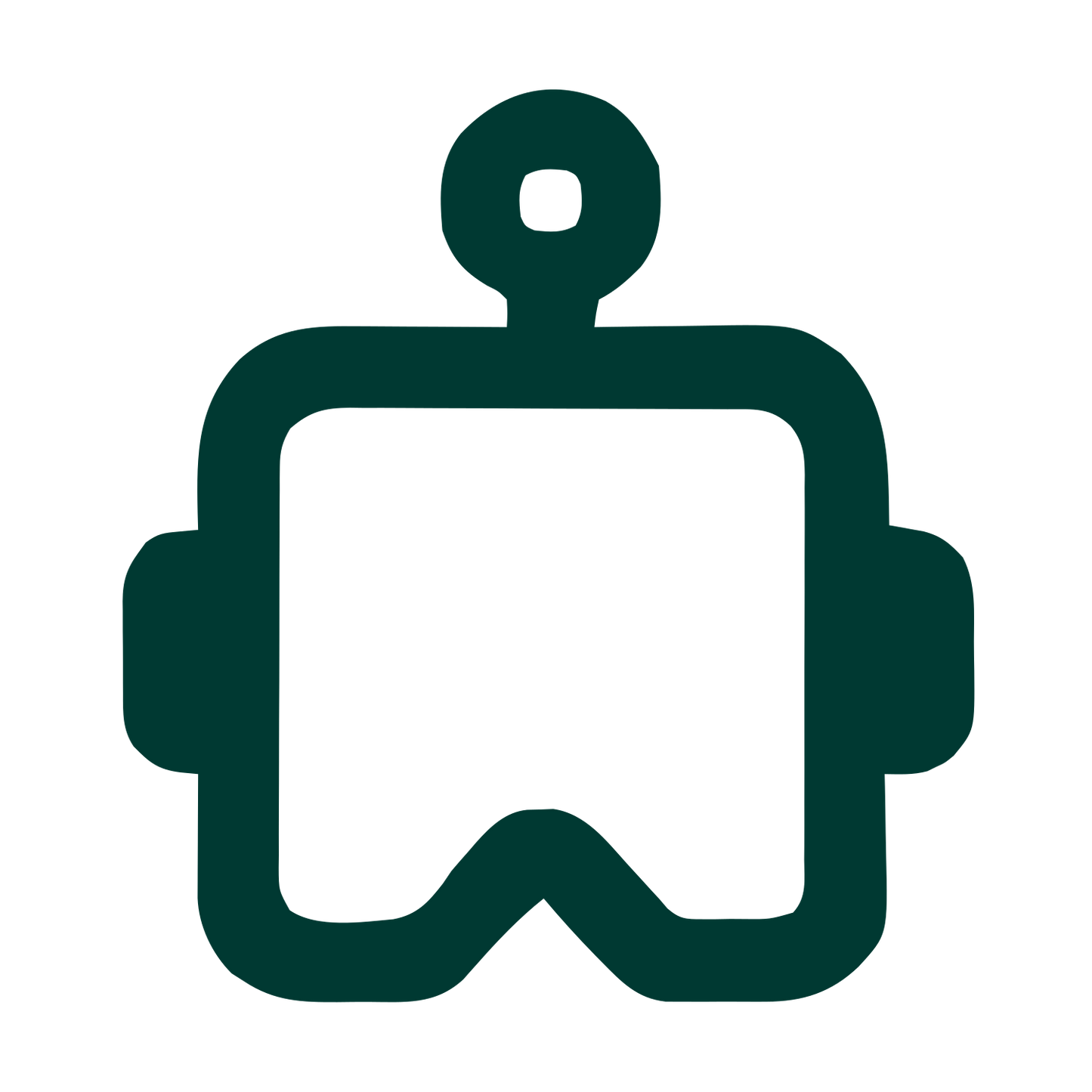 Monoline Robot Head Logo #003932