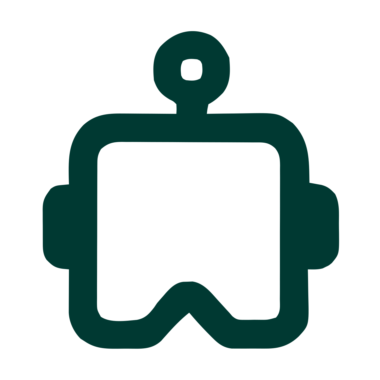Monoline Robot Head Logo #003932