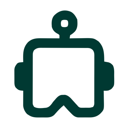 Monoline Robot Head Logo #003932