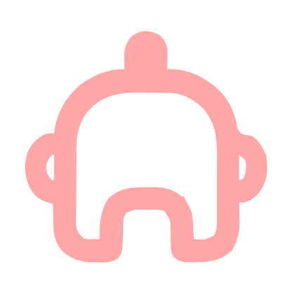 Monoline Robot Head Logo #ffa6a6