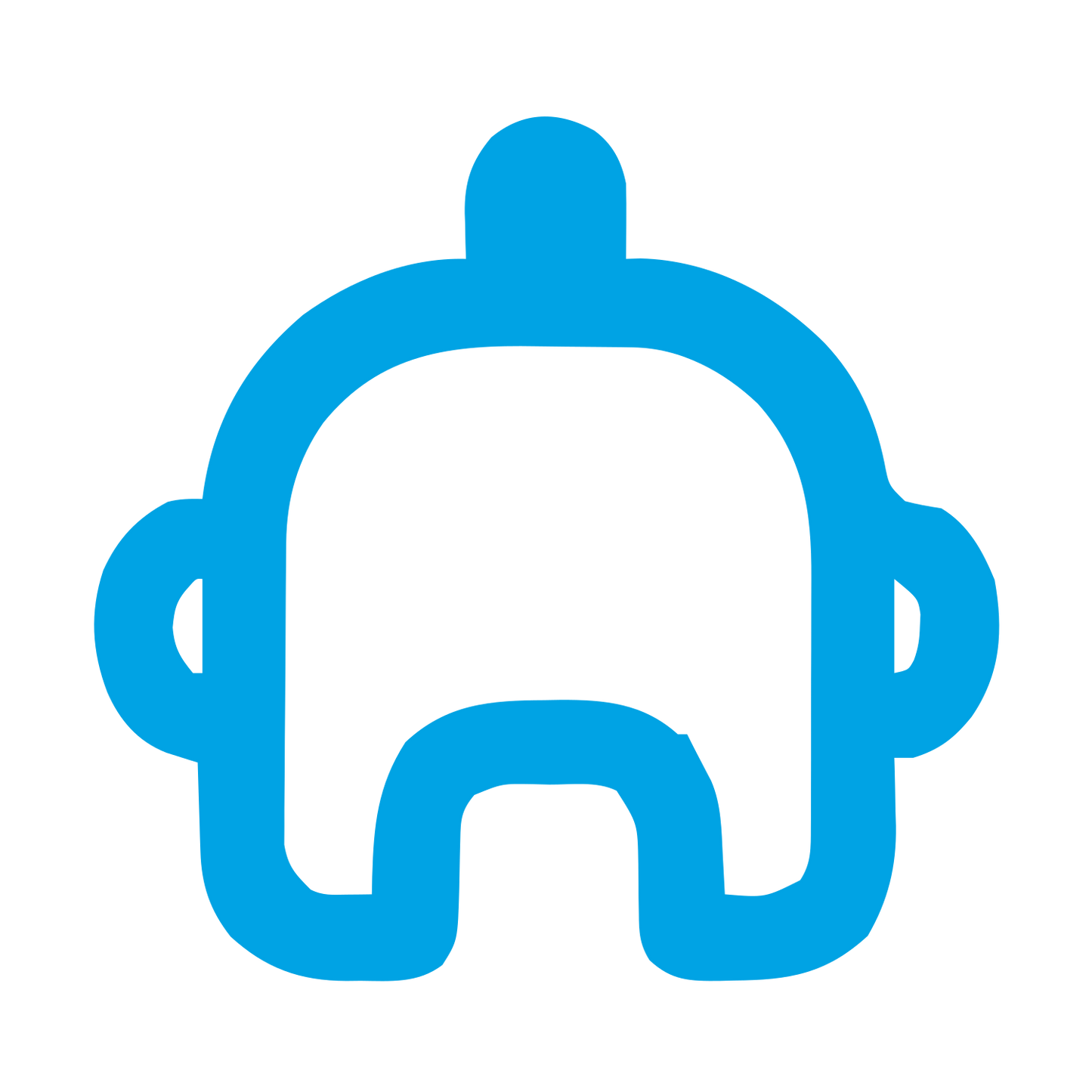 Monoline Robot Head Logo #00a3e4