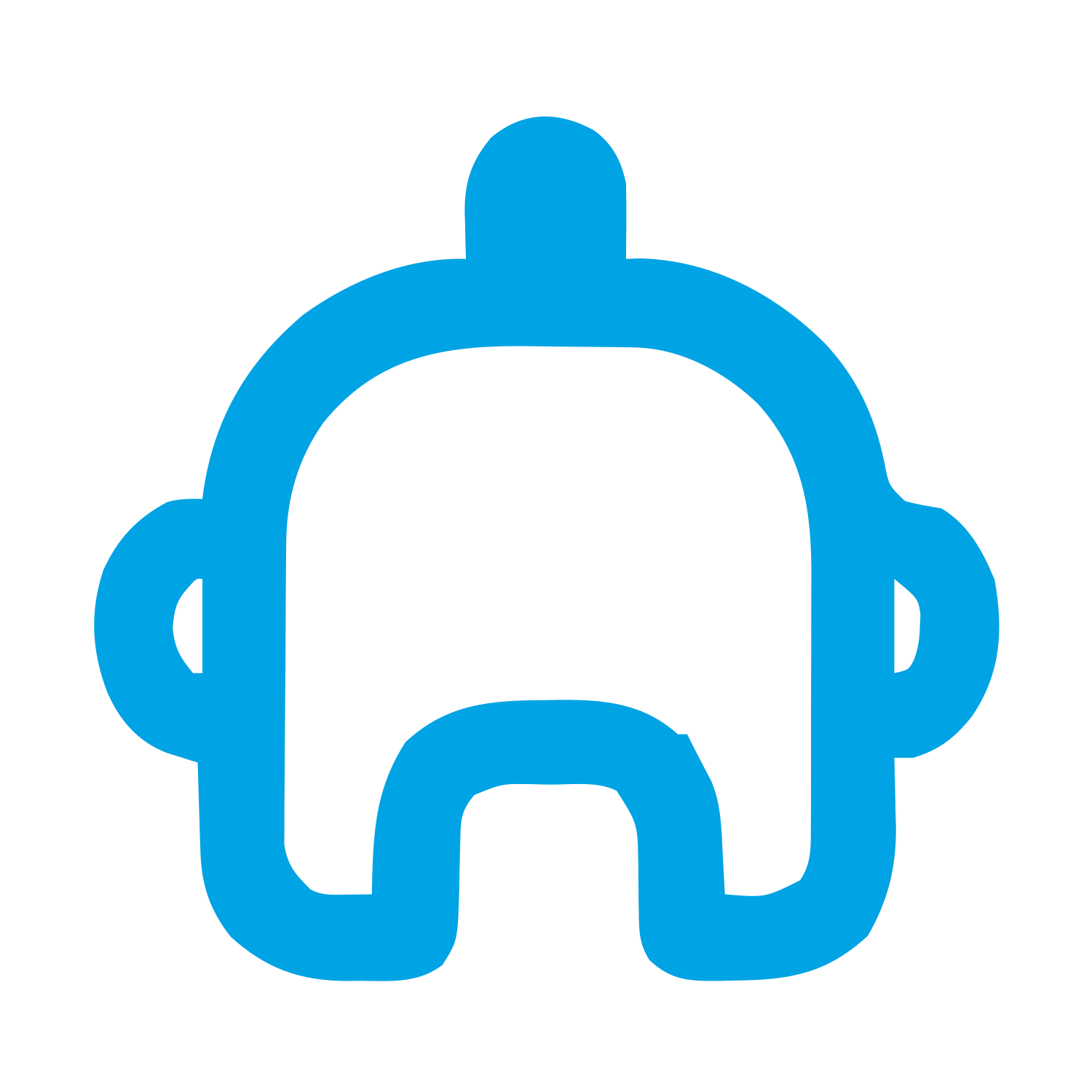 Monoline Robot Head Logo #00a3e4
