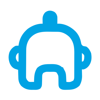 Monoline Robot Head Logo #00a3e4