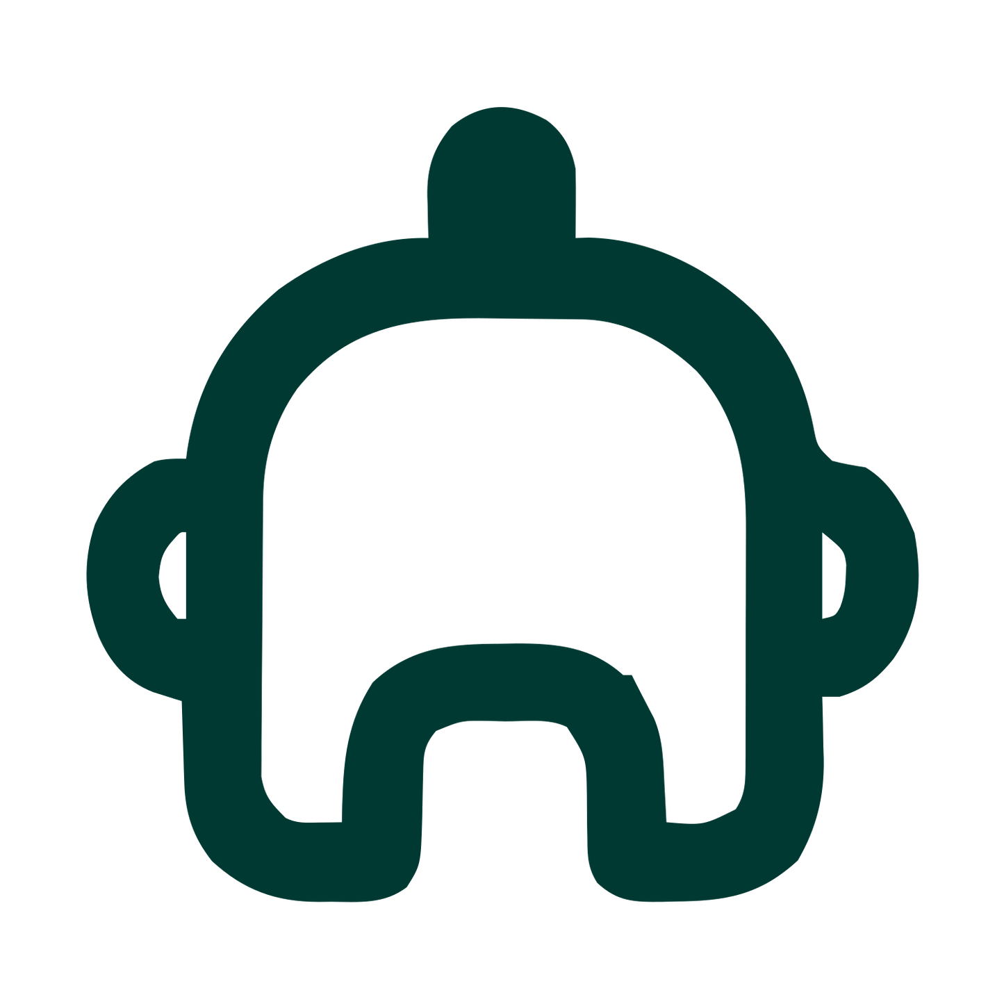 Monoline Robot Head Logo #003932