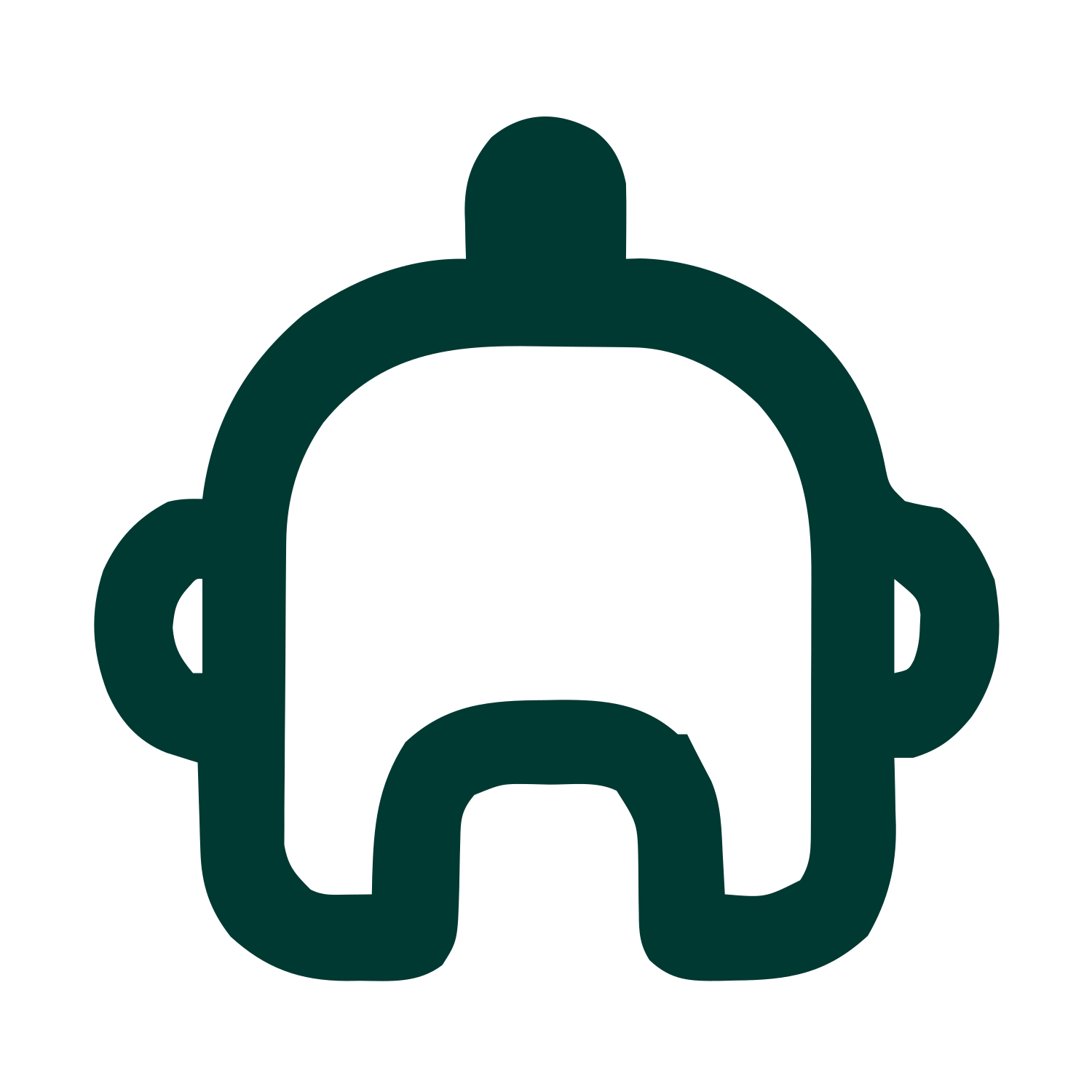 Monoline Robot Head Logo #003932