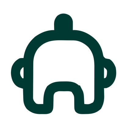 Monoline Robot Head Logo #003932