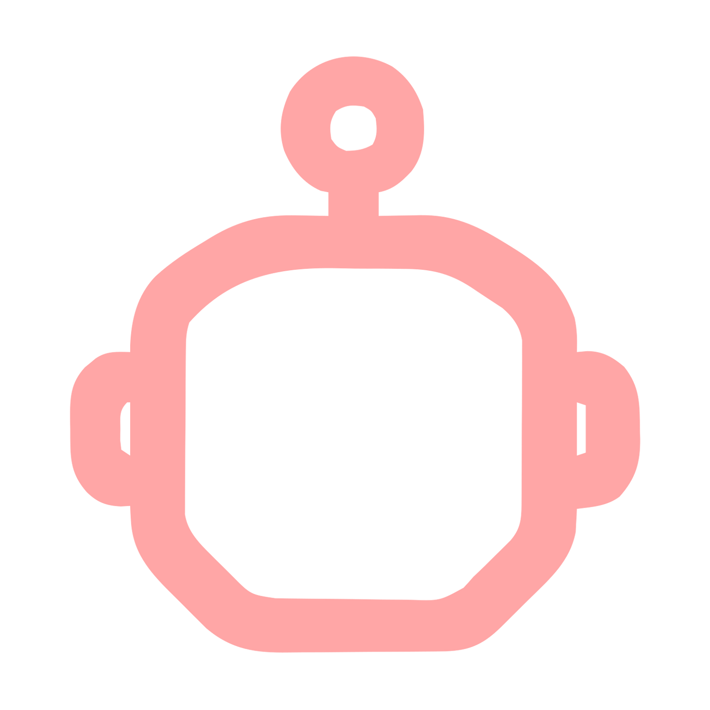 Monoline Robot Head Logo #ffa6a6