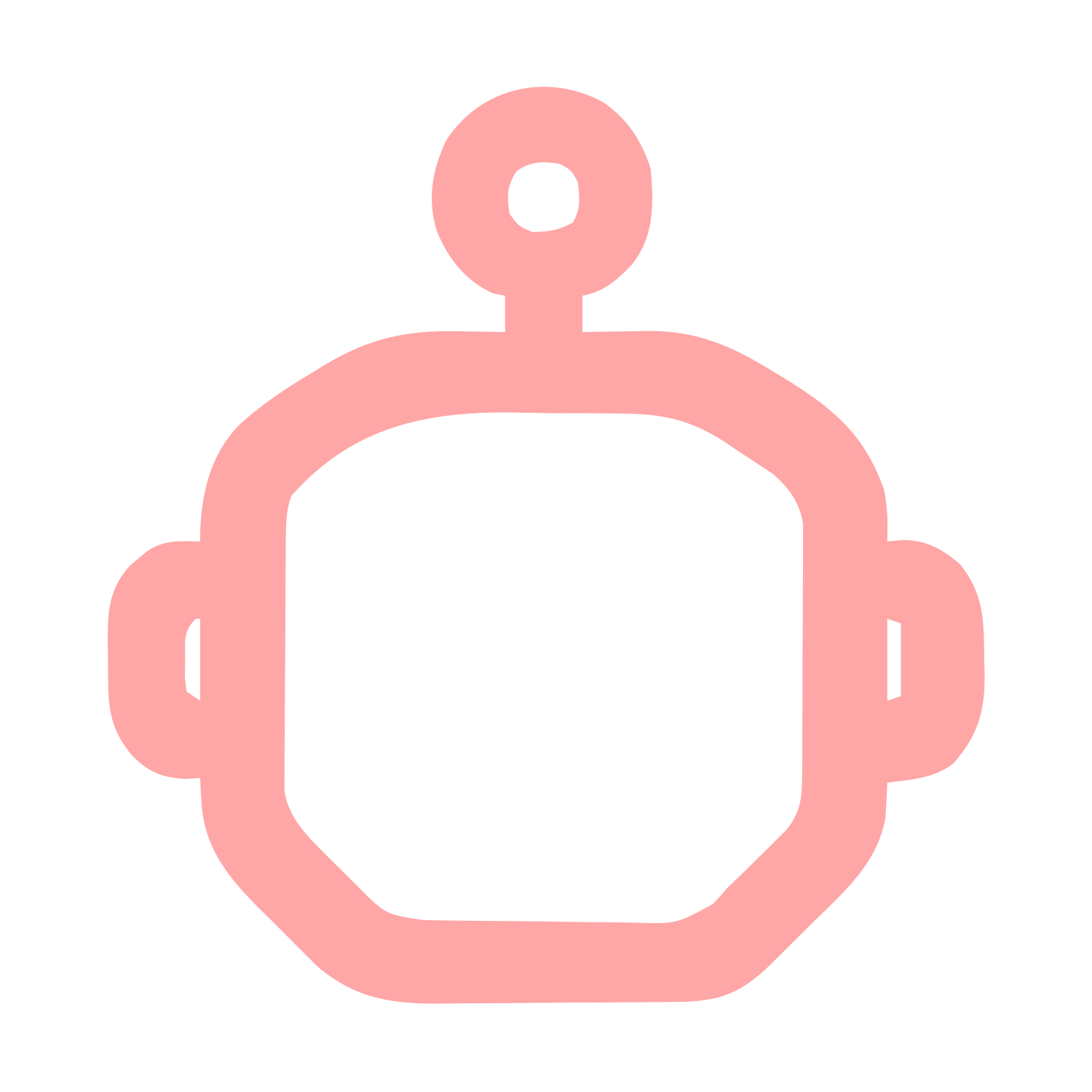 Monoline Robot Head Logo #ffa6a6