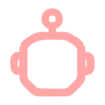 Monoline Robot Head Logo #ffa6a6
