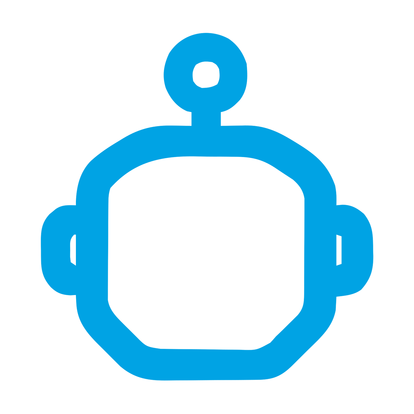 Monoline Robot Head Logo #00a3e4