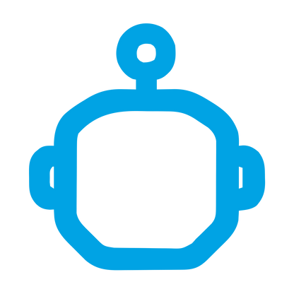 Monoline Robot Head Logo #00a3e4