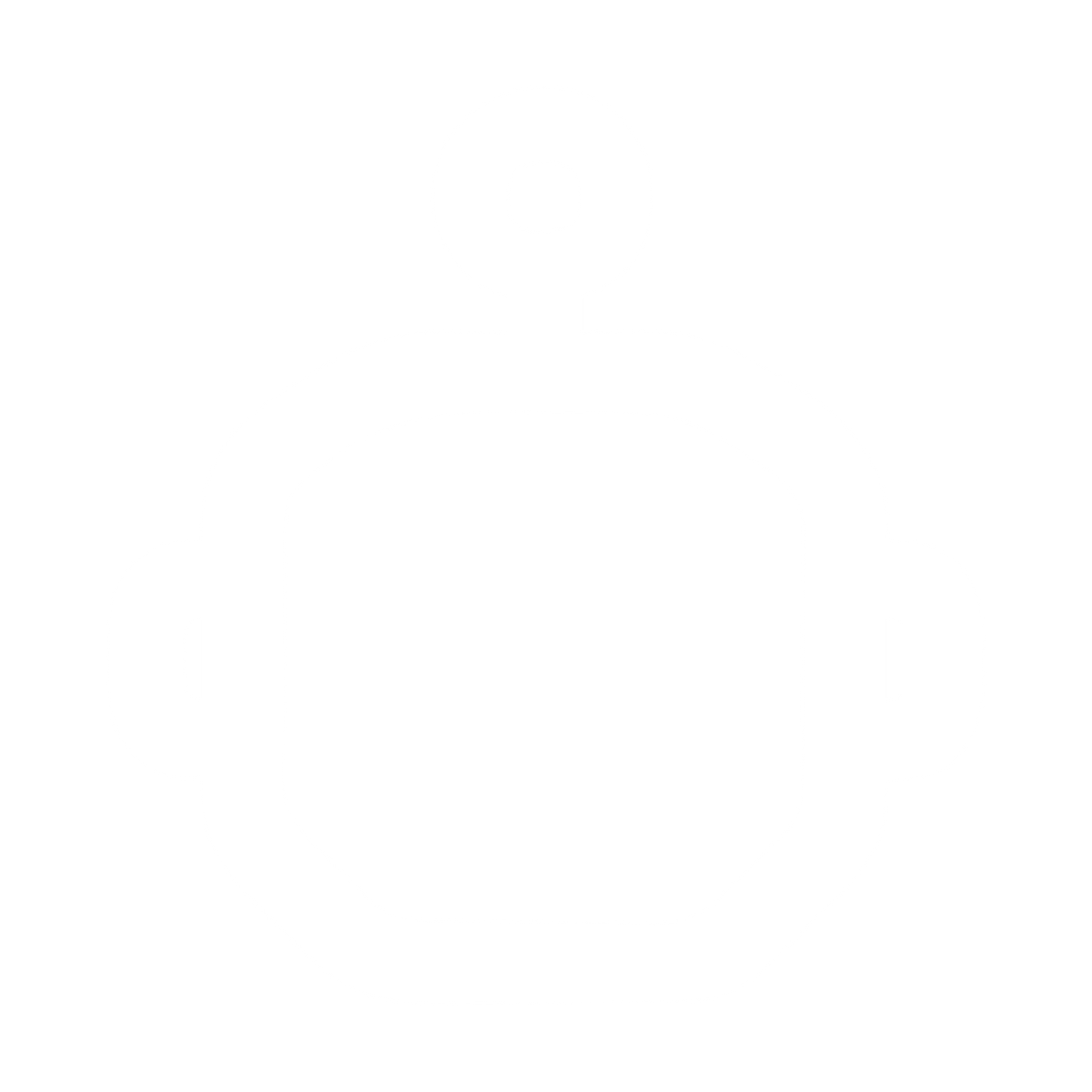Monoline Robot Head Logo #ffffff