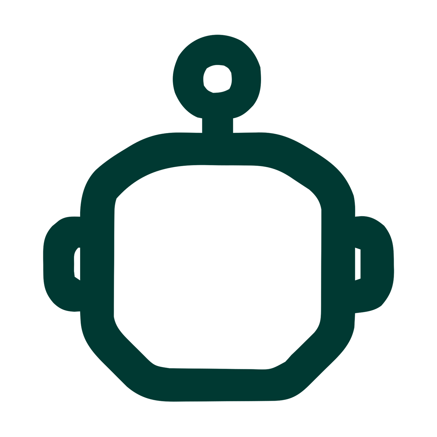 Monoline Robot Head Logo #003932