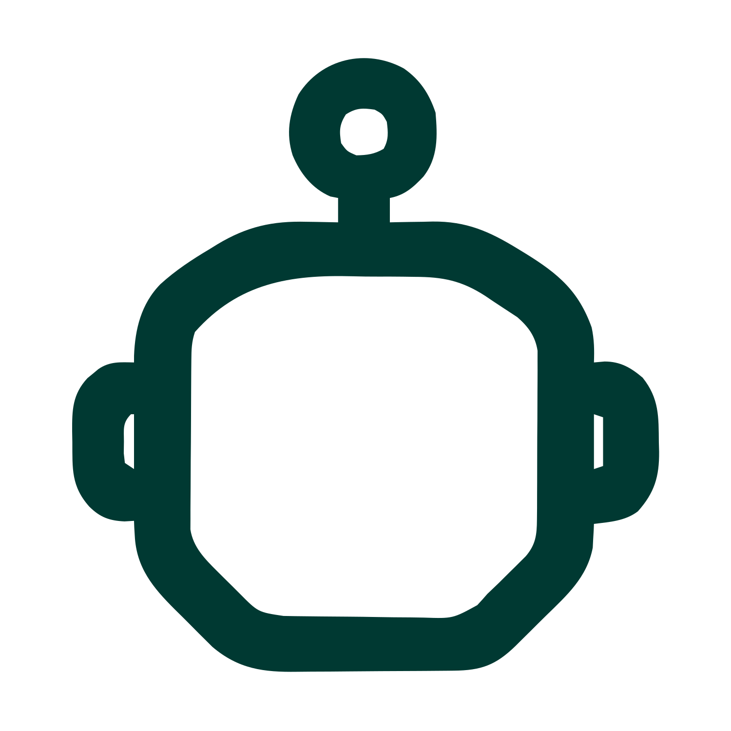Monoline Robot Head Logo #003932