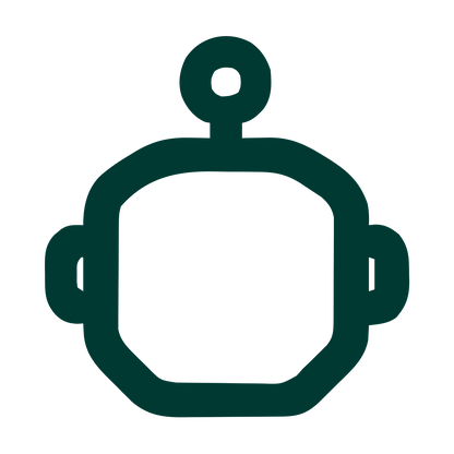 Monoline Robot Head Logo #003932