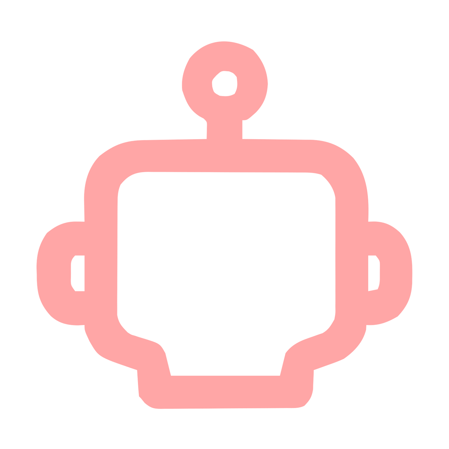 Monoline Robot Head Logo #ffa6a6