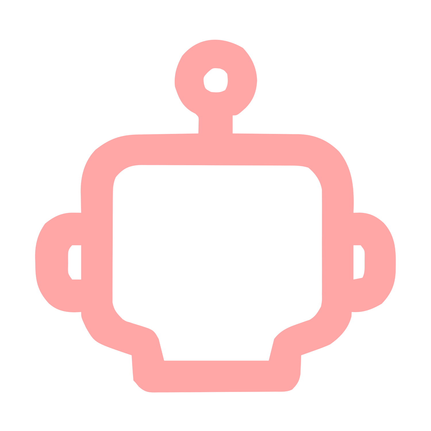 Monoline Robot Head Logo #ffa6a6