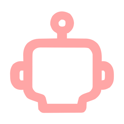 Monoline Robot Head Logo #ffa6a6