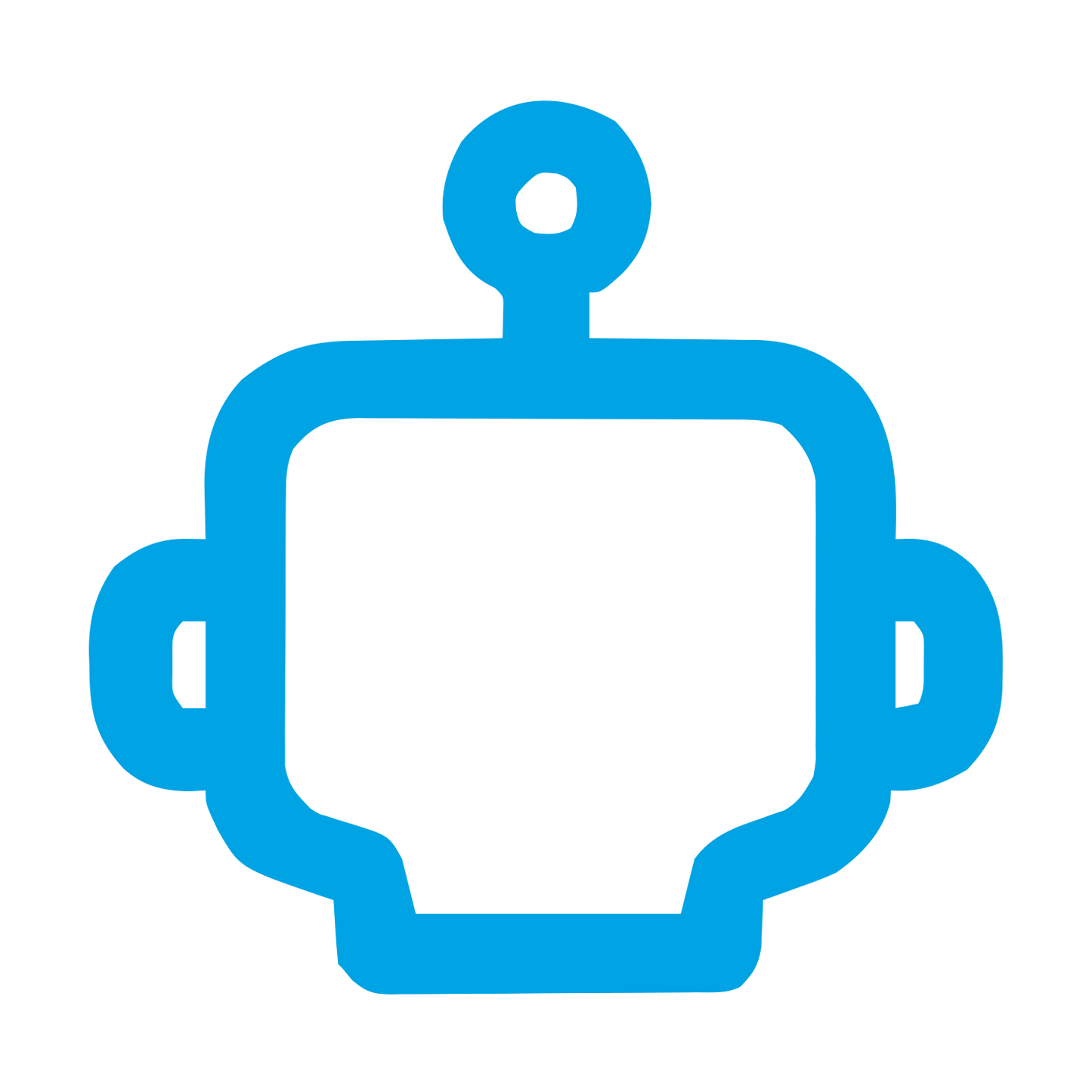 Monoline Robot Head Logo #00a3e4