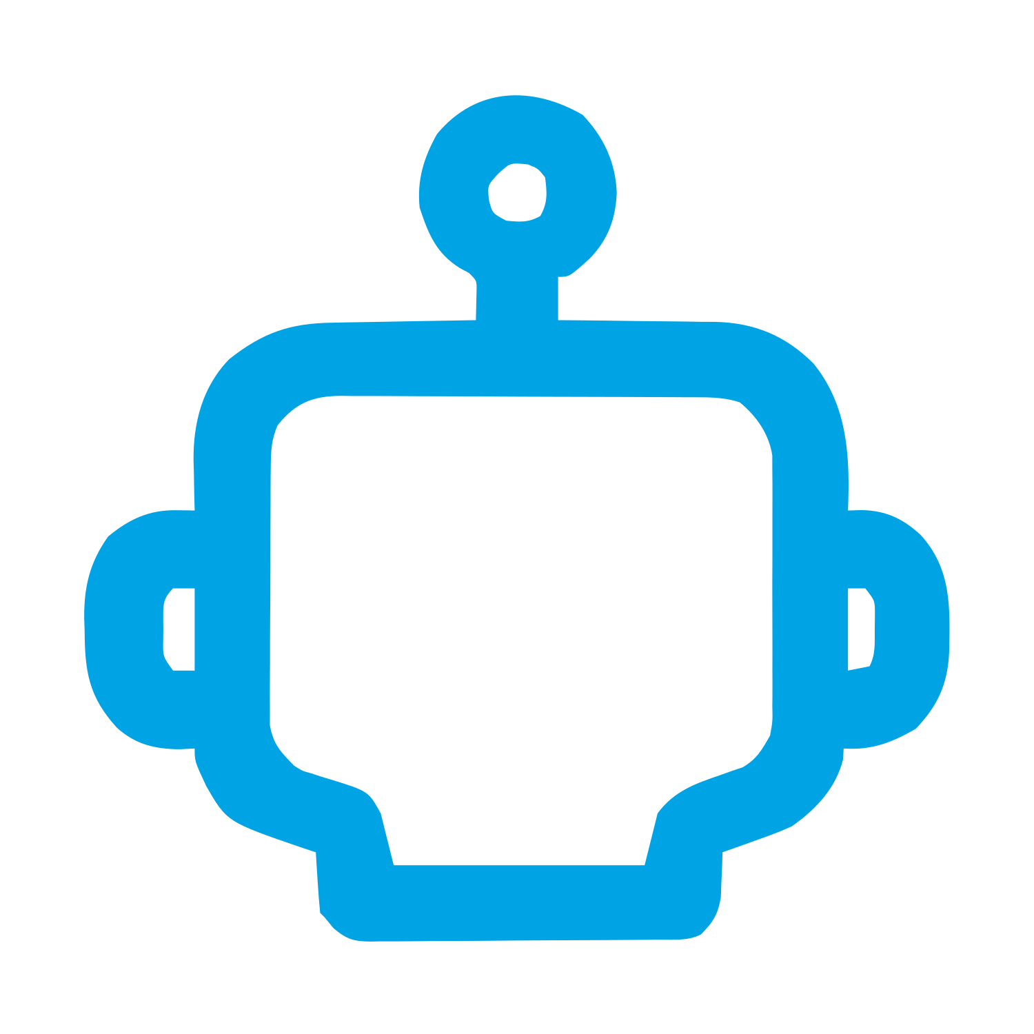 Monoline Robot Head Logo #00a3e4