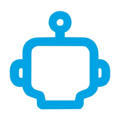 Monoline Robot Head Logo #00a3e4