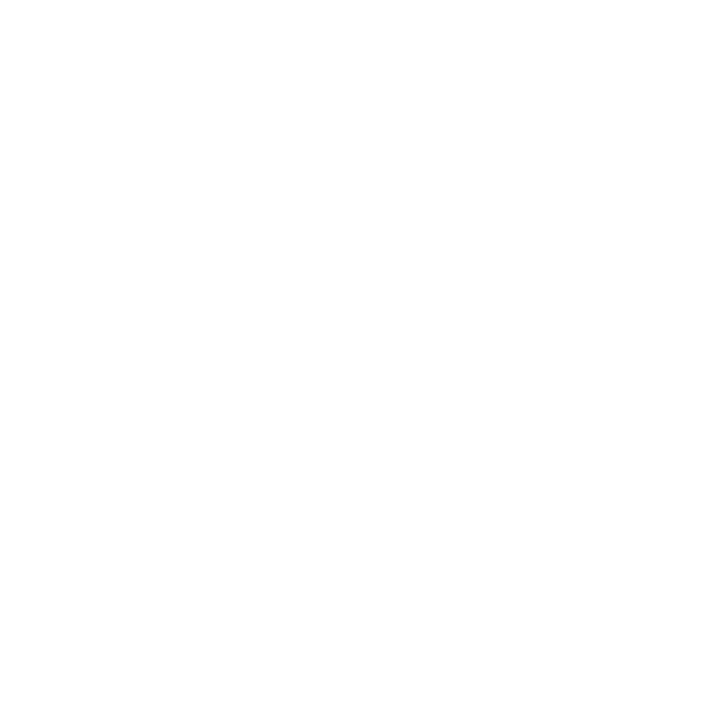 Monoline Robot Head Logo #ffffff