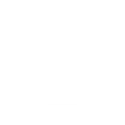 Monoline Robot Head Logo #ffffff