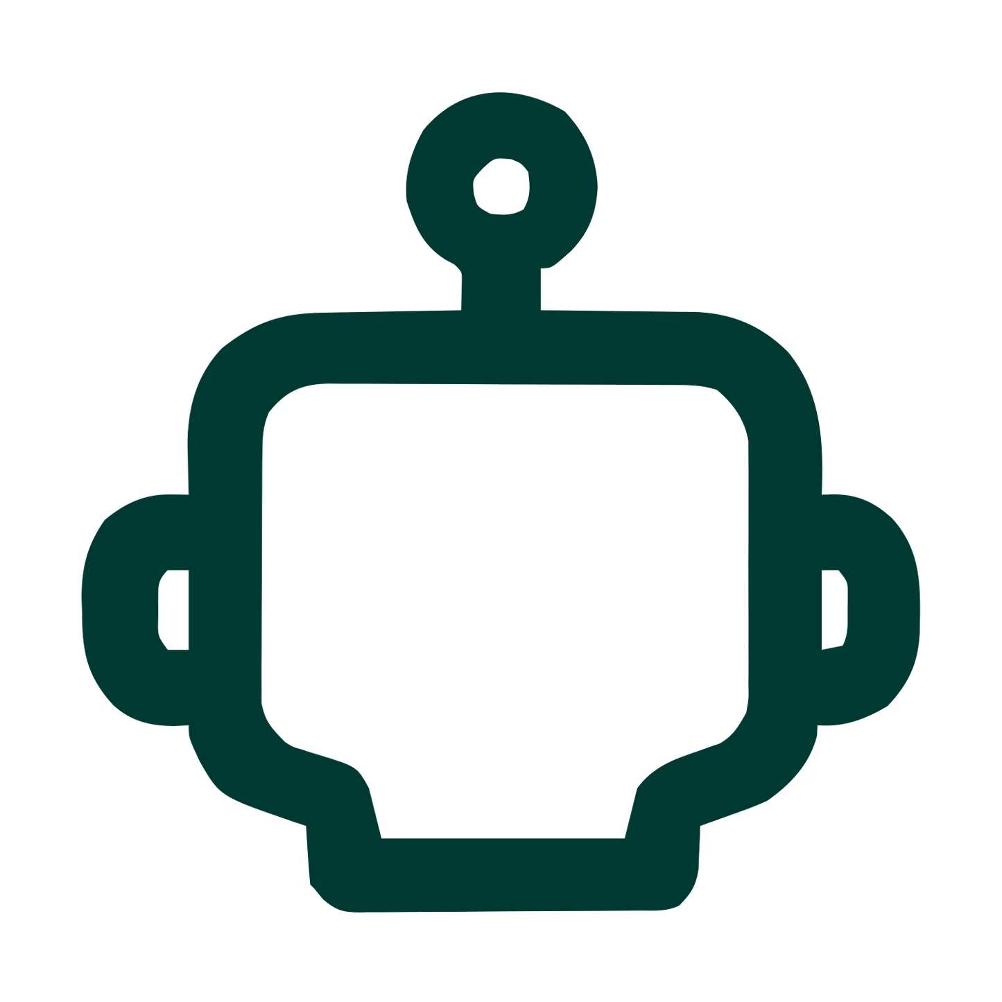 Monoline Robot Head Logo #003932