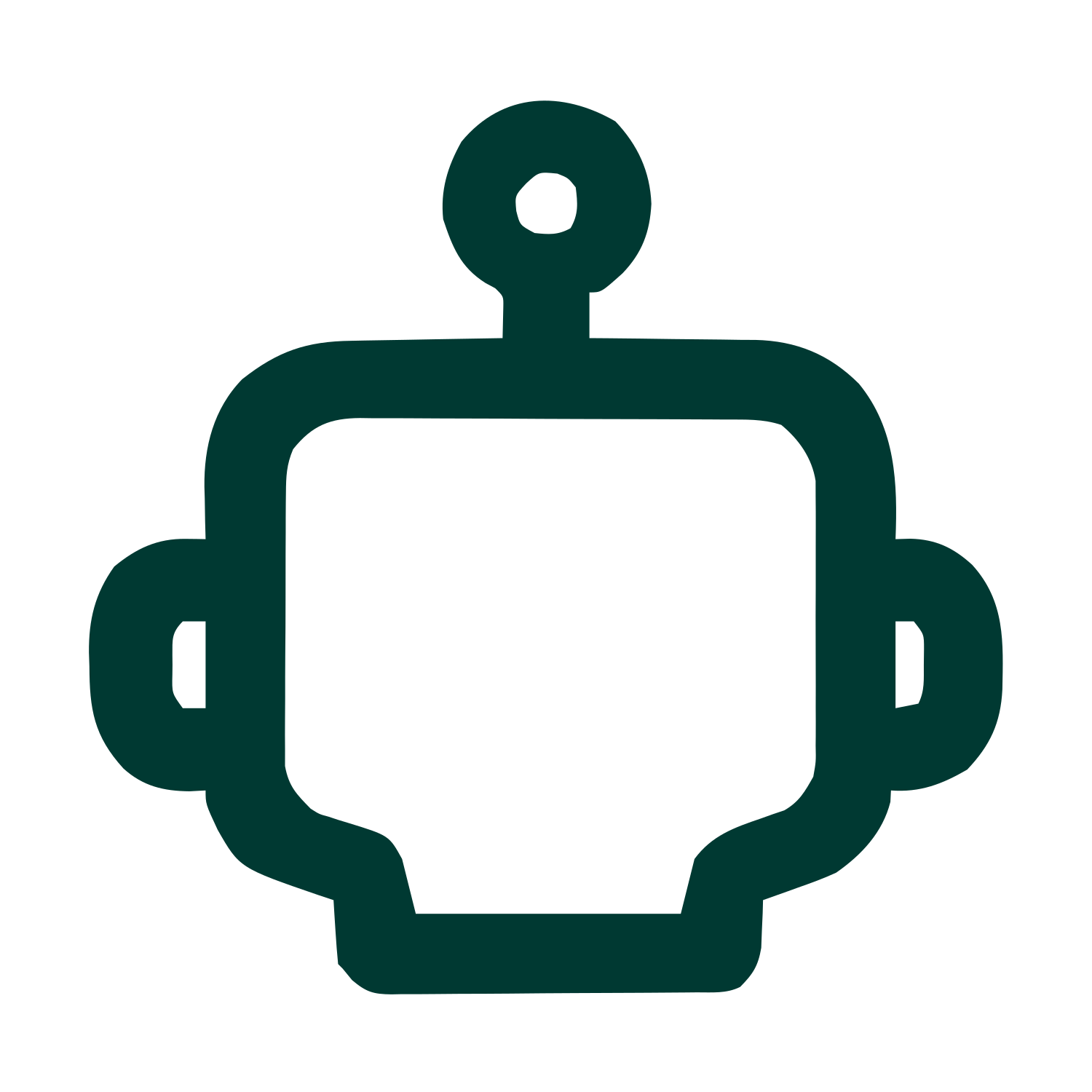 Monoline Robot Head Logo #003932