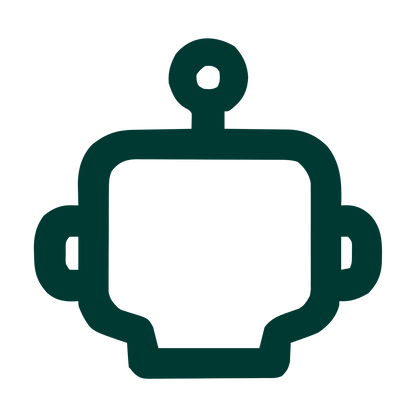 Monoline Robot Head Logo #003932