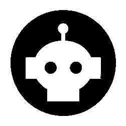 Robot Head Negative Space Logo