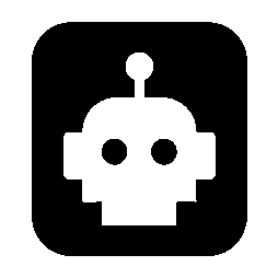 Robot Head Rounded Square Logo