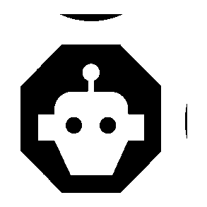 Robot Head Negative Space Logo