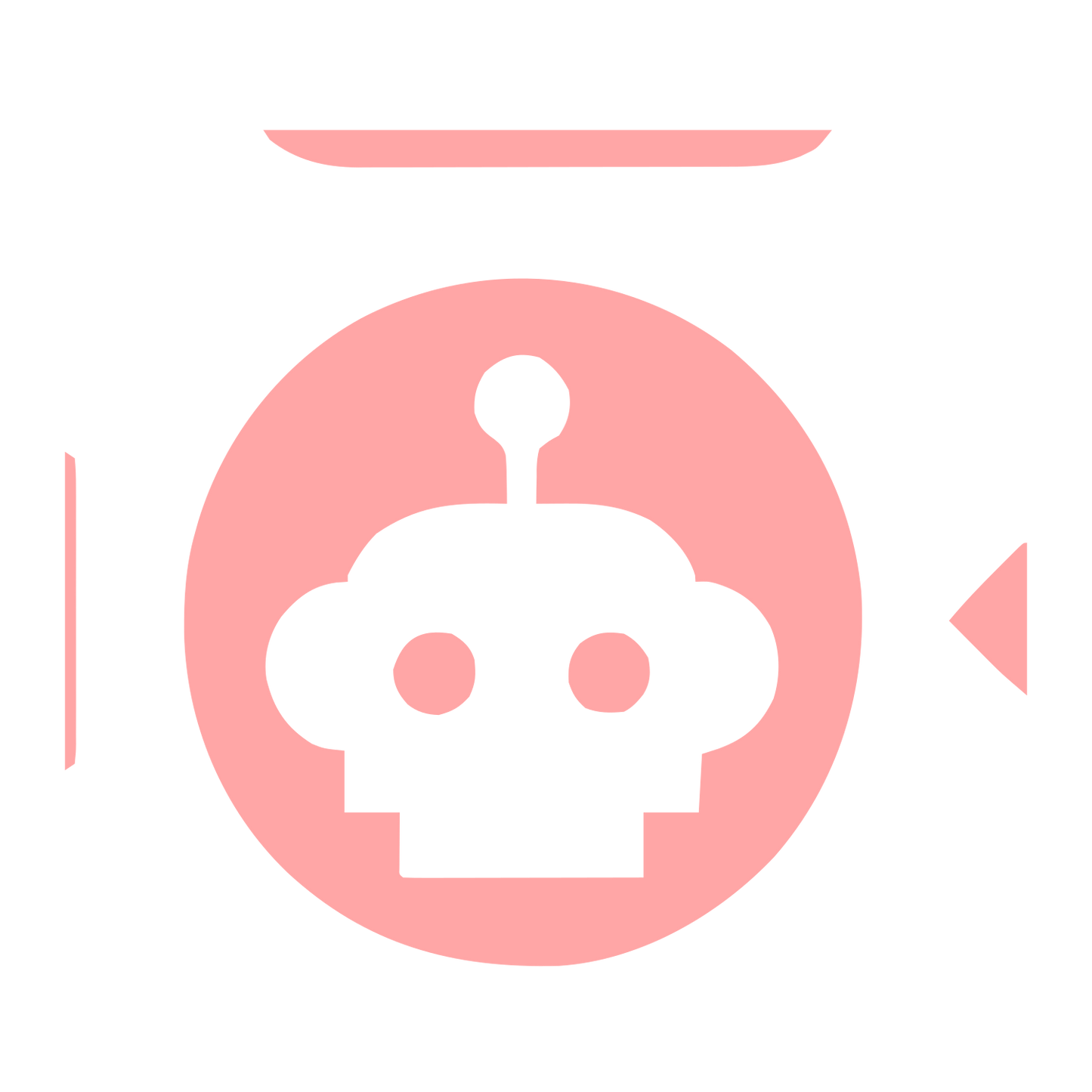 Robot Head Circle Logo #ffa6a6